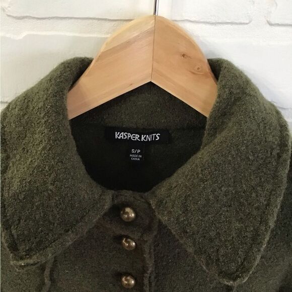 KASPER Knits kaki green blazer jacket in small 100% wool - Picture 3 of 14